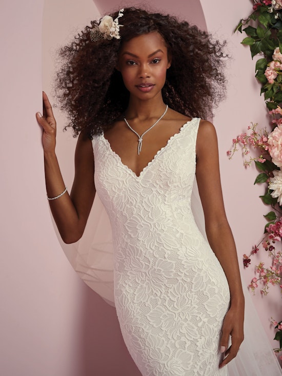 Tina (8RW706) Lace Boho Wedding Dress by Rebecca Ingram