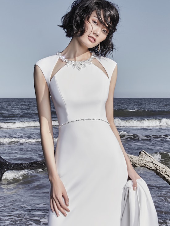Arleigh Rose (7SW995MC) Simple Crepe Wedding Dress by Sottero and Midgley 