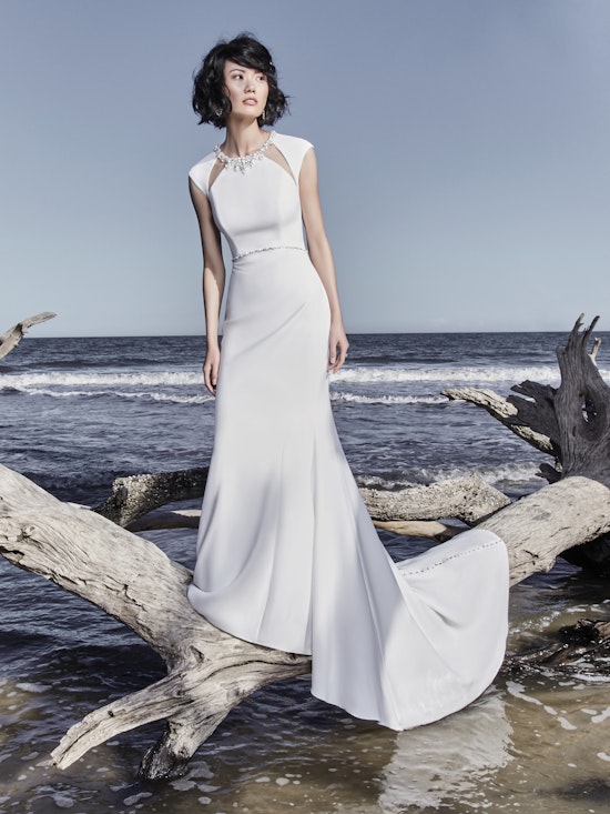 Arleigh Rose (7SW995MC) Simple Crepe Wedding Dress by Sottero and Midgley 