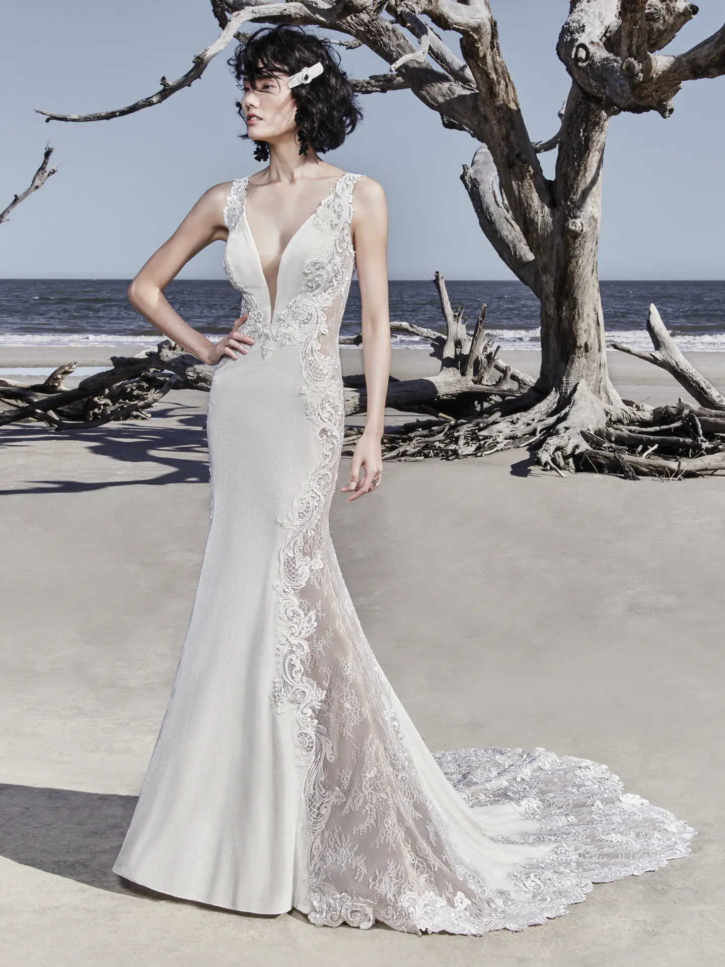 Bradford  Unique Velvet Wedding Dress by Sottero and Midgley