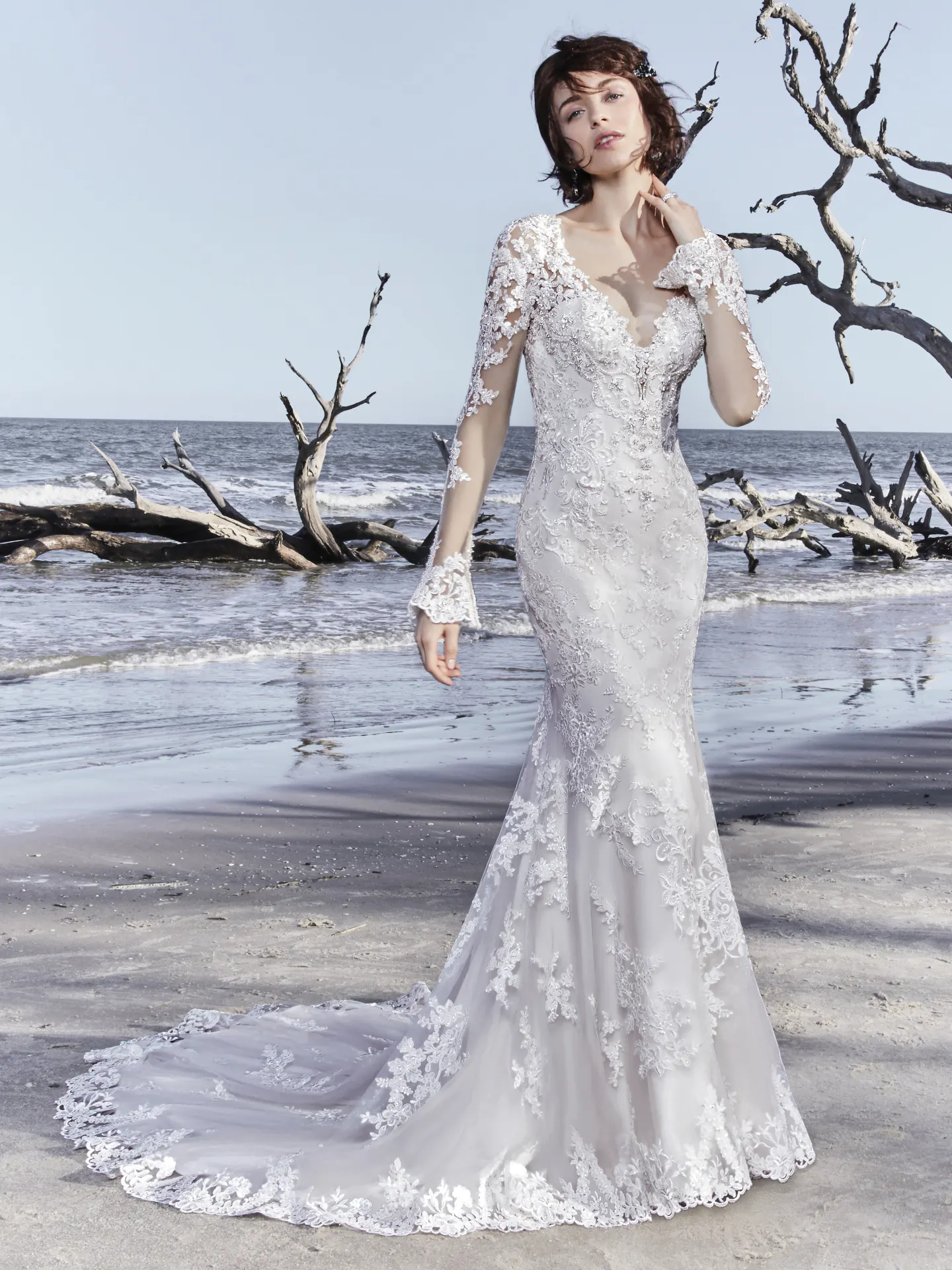 Ekaterina Long Sleeve Vintage Wedding Dress by Sottero and Midgley