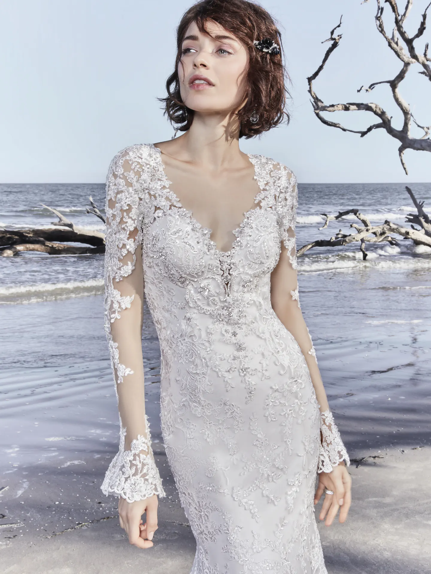 Ekaterina Long Sleeve Vintage Wedding Dress by Sottero and Midgley