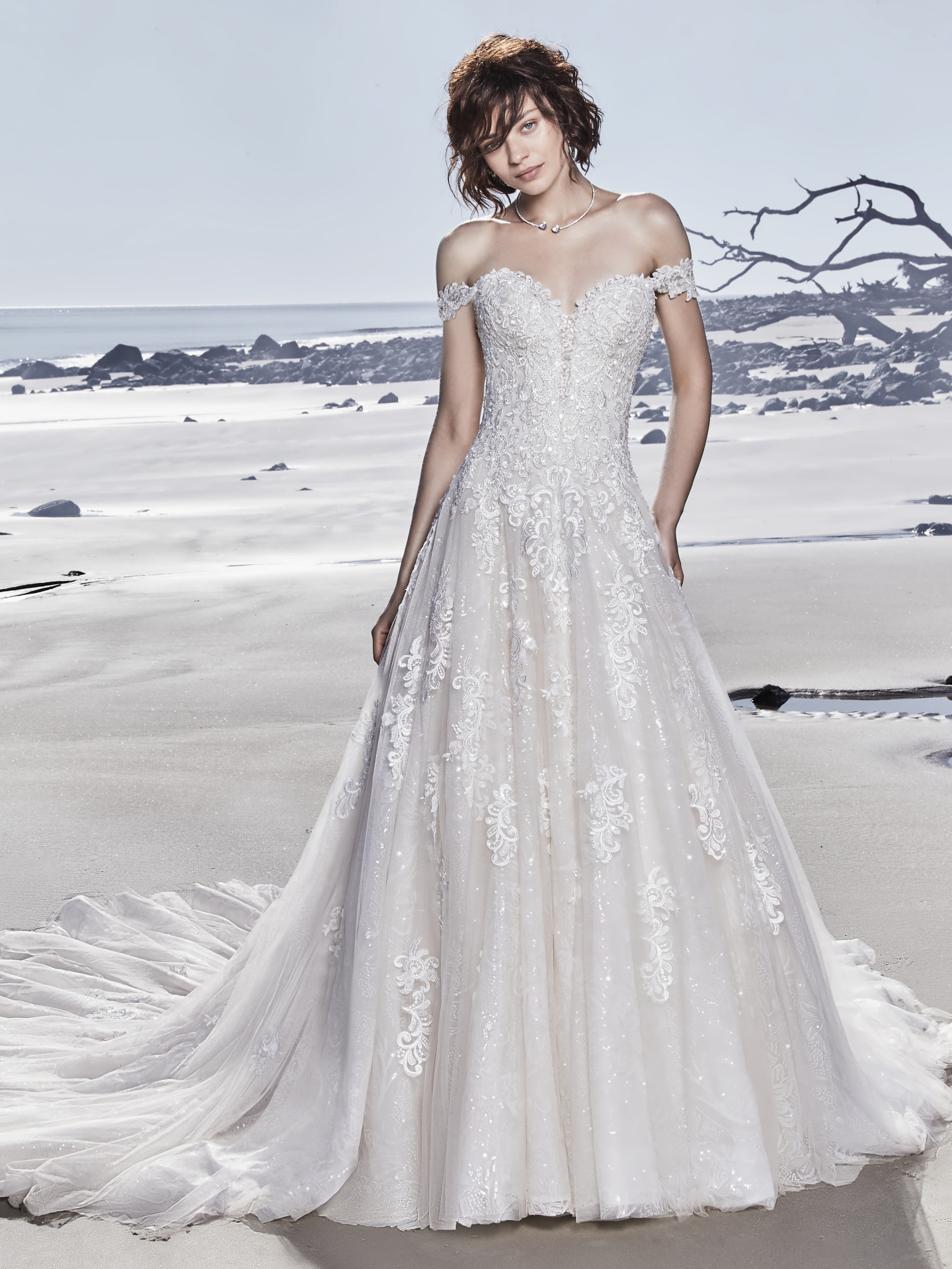 maggie sottero off the shoulder