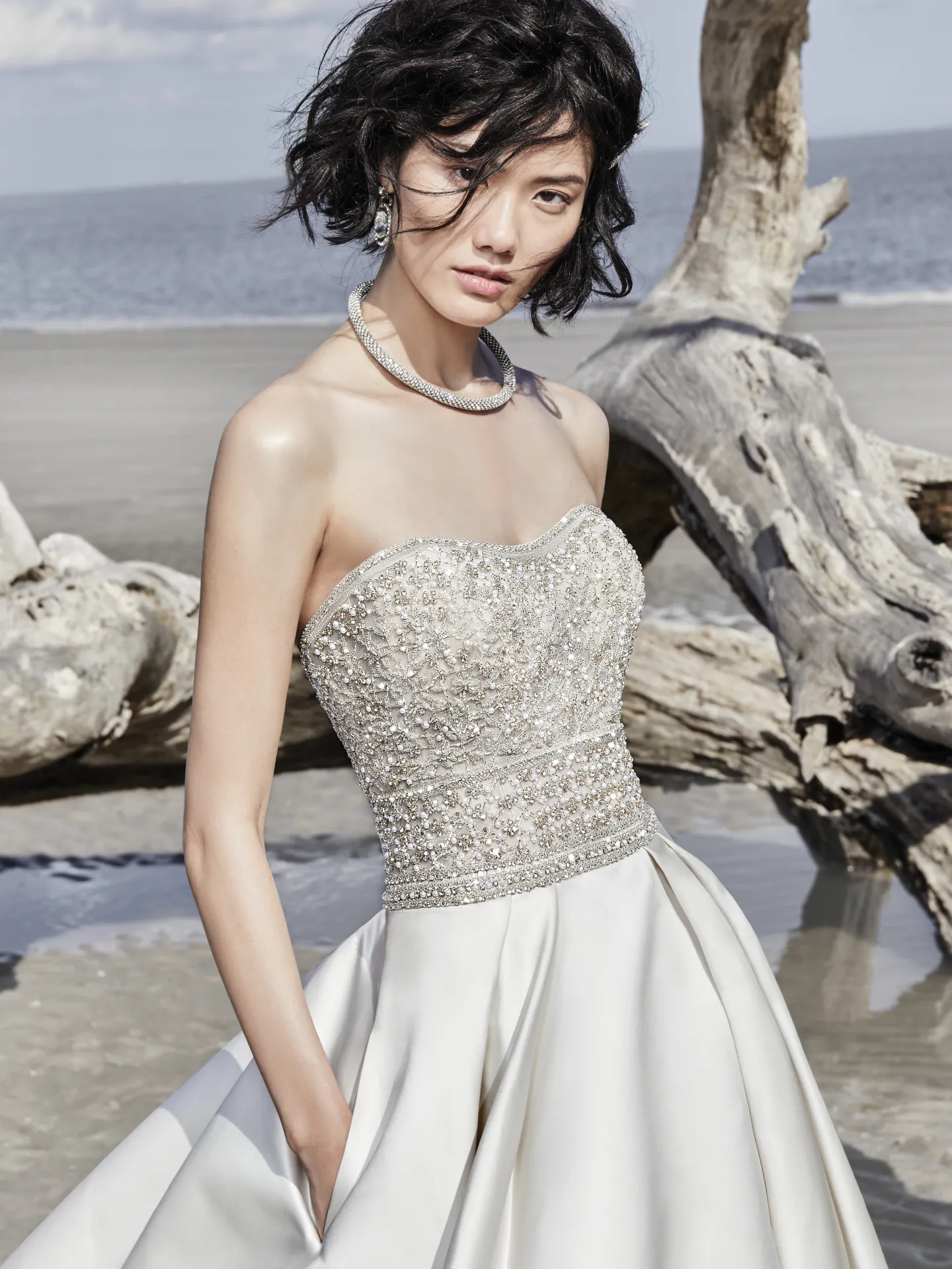 Phoenix Simple Satin Wedding Dress By Sottero and Midgley