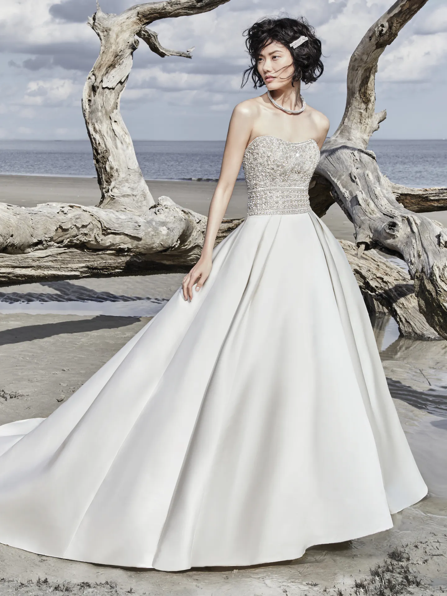 Phoenix Simple Satin Wedding Dress By Sottero and Midgley