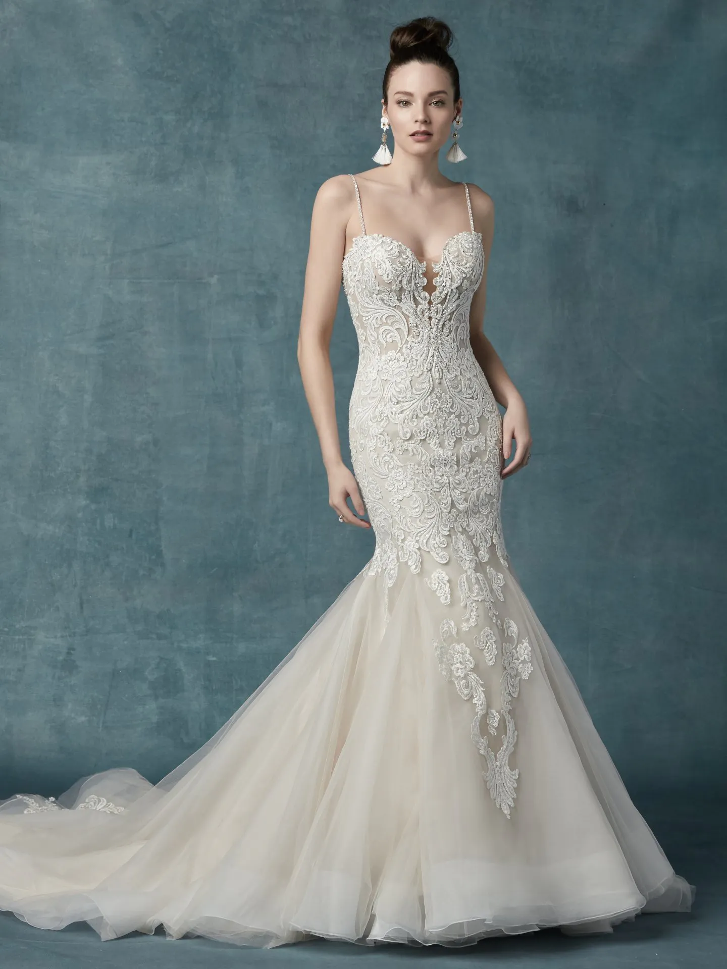 Alistaire Lace Fit and Flare Wedding Dress by Maggie Sottero