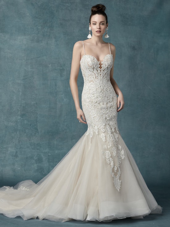 Alistaire (9MS023) Lace Fit and Flare Wedding Dress by Maggie Sottero