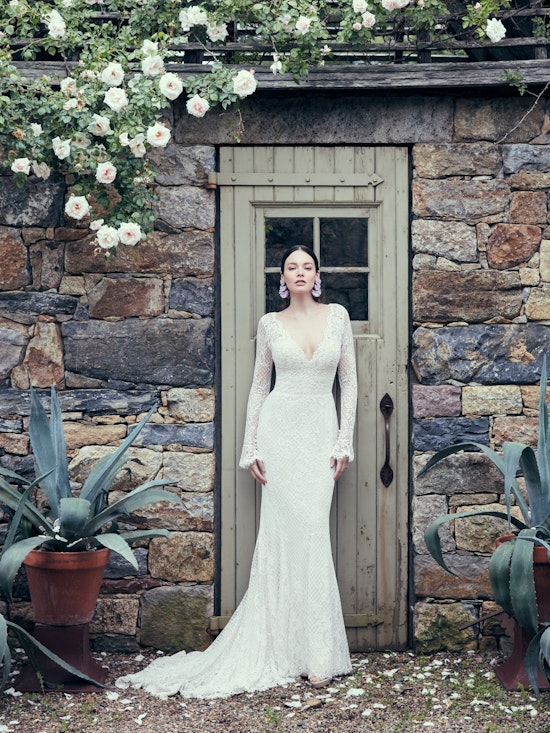 Antonia (9MW021) Long Sleeved Lace Boho Wedding Dress by Maggie Sottero