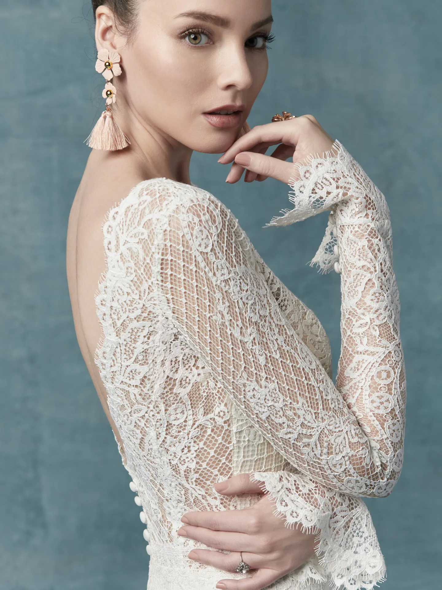 Antonia Long Sleeved Lace Boho Wedding Dress by Maggie Sottero