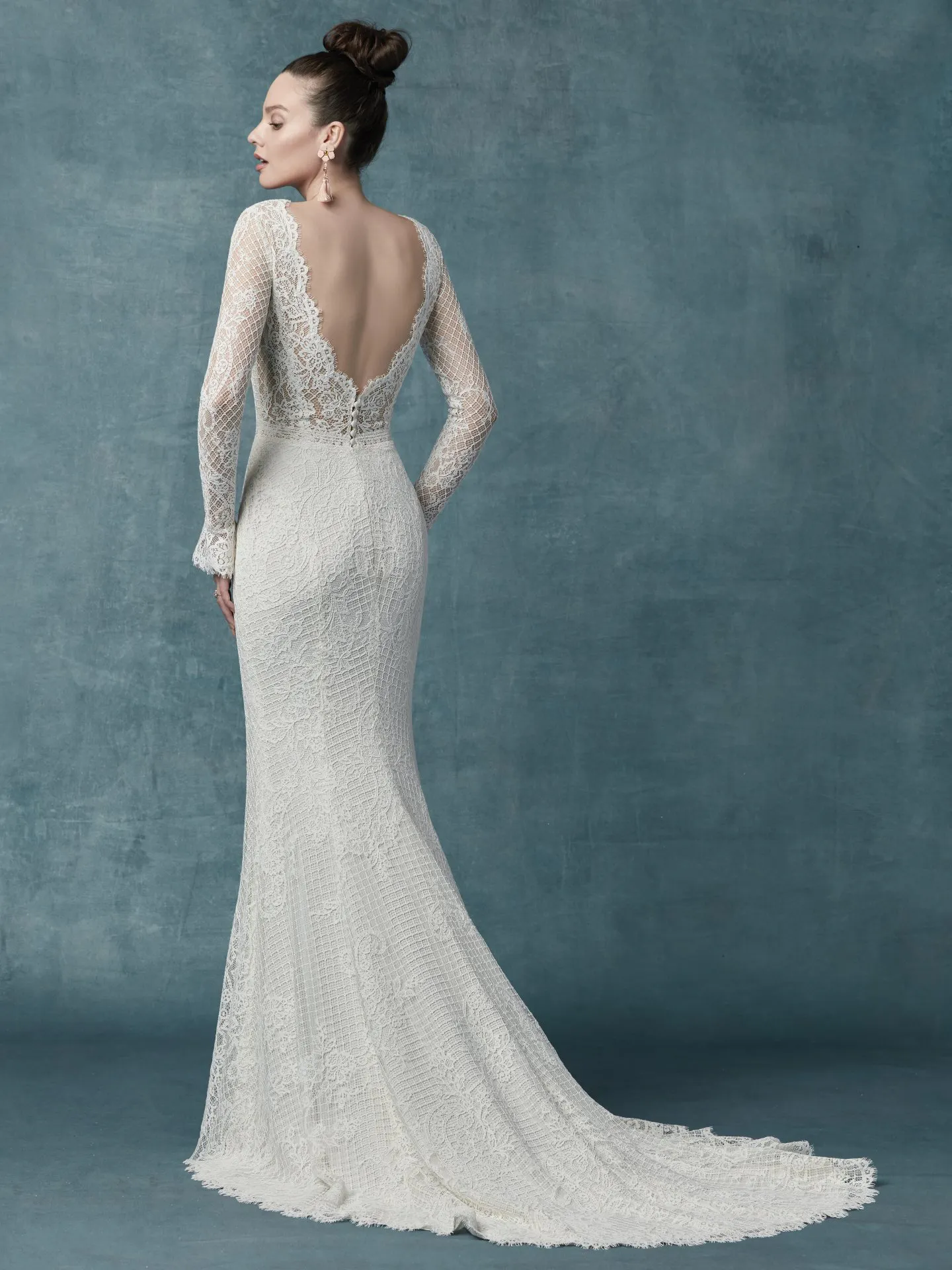 Antonia Long Sleeved Lace Boho Wedding Dress by Maggie Sottero