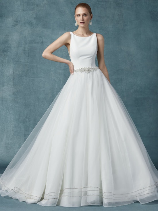 Aralyn (9MC125) Simple Ballgown Wedding Dress by Maggie Sottero