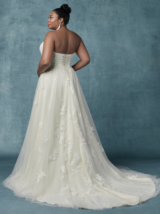 Dorthea (Curve) (CRV-9MN032ZU) Plus Size Unique Lace A Line Wedding Dress by Maggie Sottero