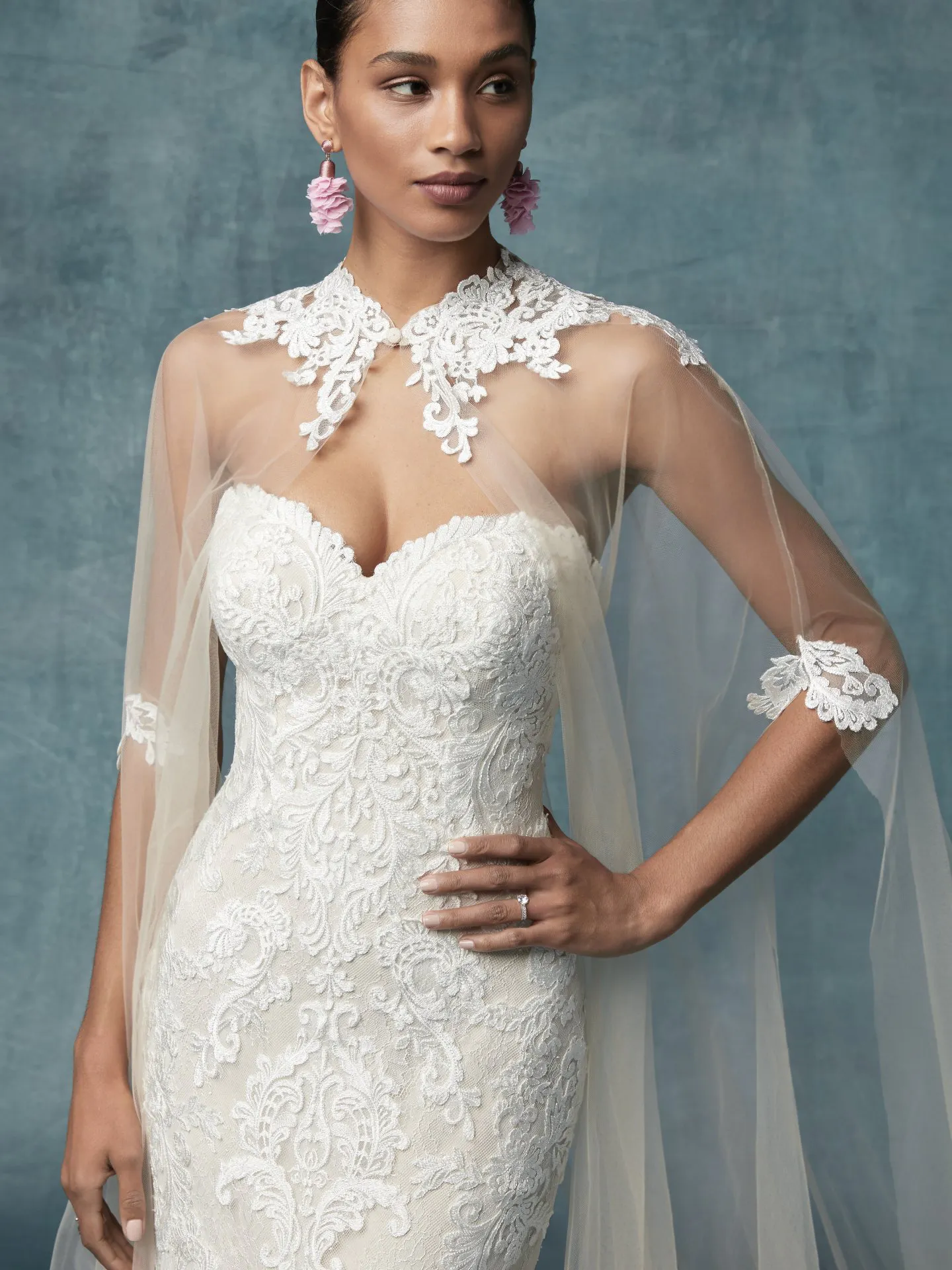 England Dawn  Lace Wedding Dress with Cape by Maggie Sottero