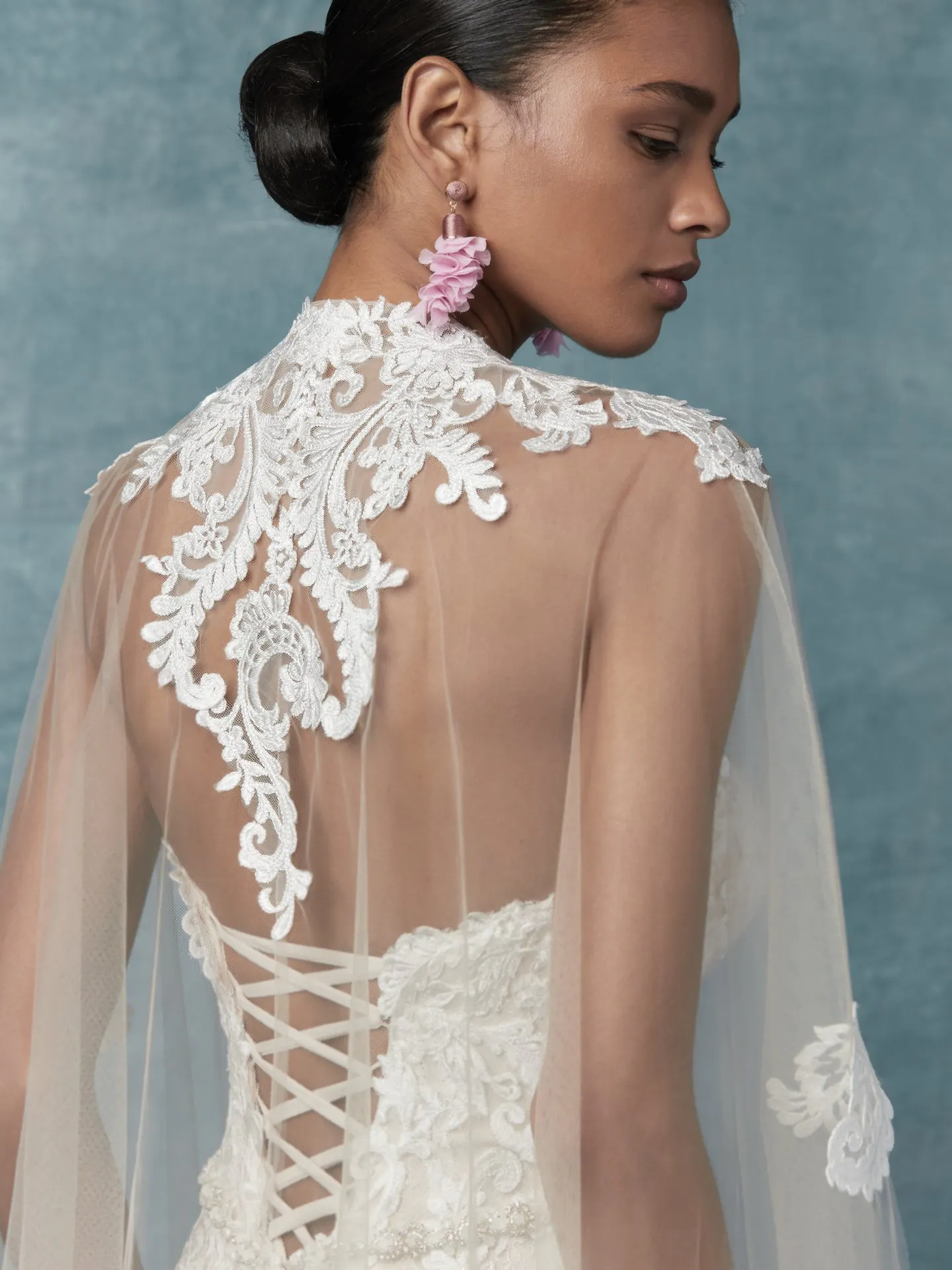 England Dawn  Lace Wedding Dress with Cape by Maggie Sottero