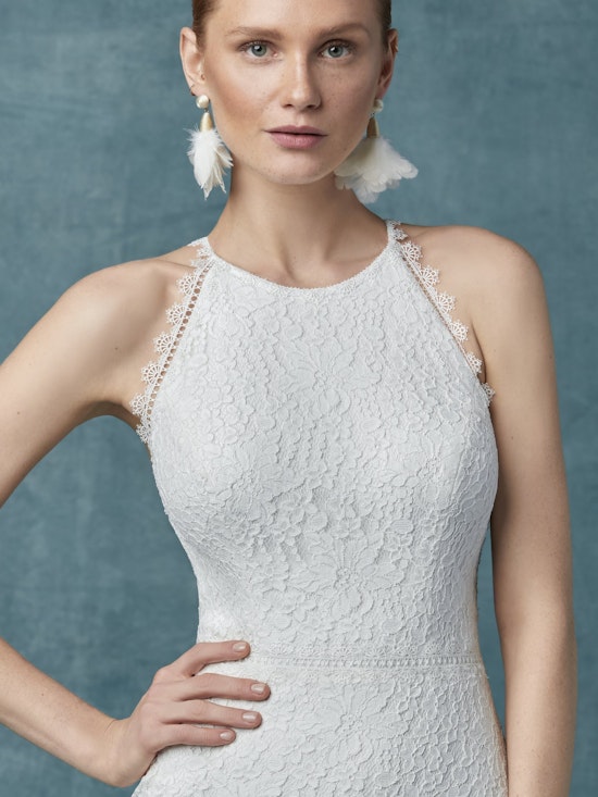 Fairbanks (9MW128) Blush Halter Neckline Boho Wedding Dress by Maggie Sottero