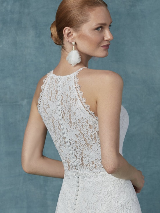Fairbanks (9MW128) Blush Halter Neckline Boho Wedding Dress by Maggie Sottero