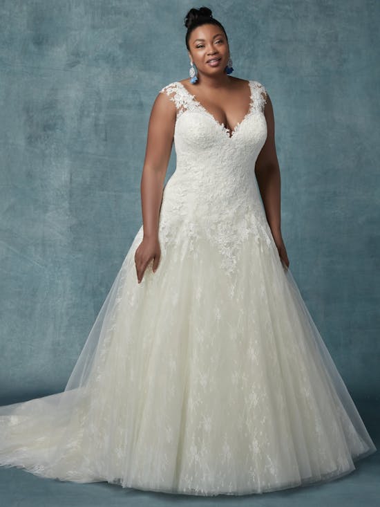 Francette (Curve) (CRV-9MW027) Plus Size Wedding Dress by Maggie Sottero