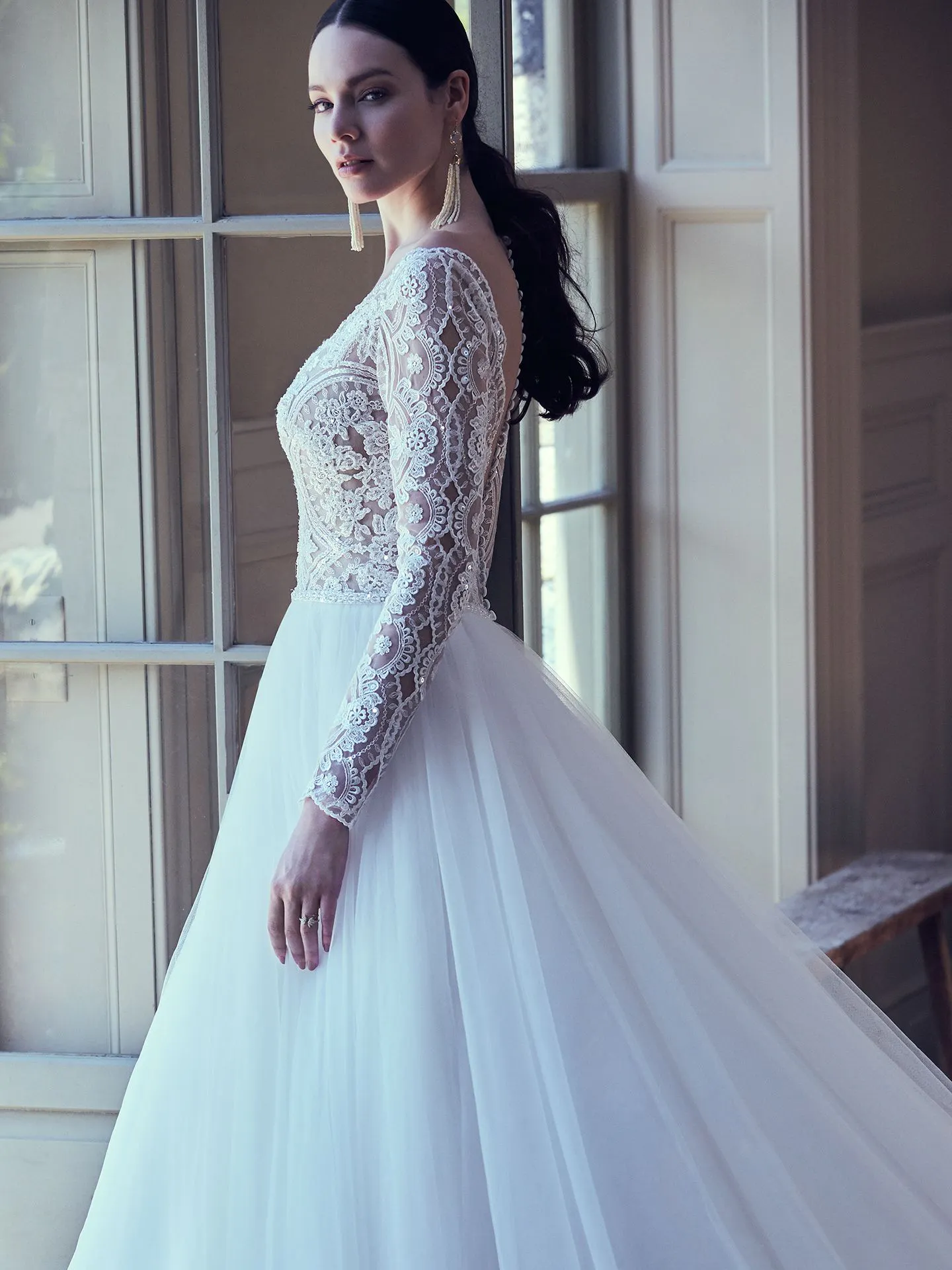 Mallory Dawn Long Sleeve Boho Wedding Dress by Maggie Sottero