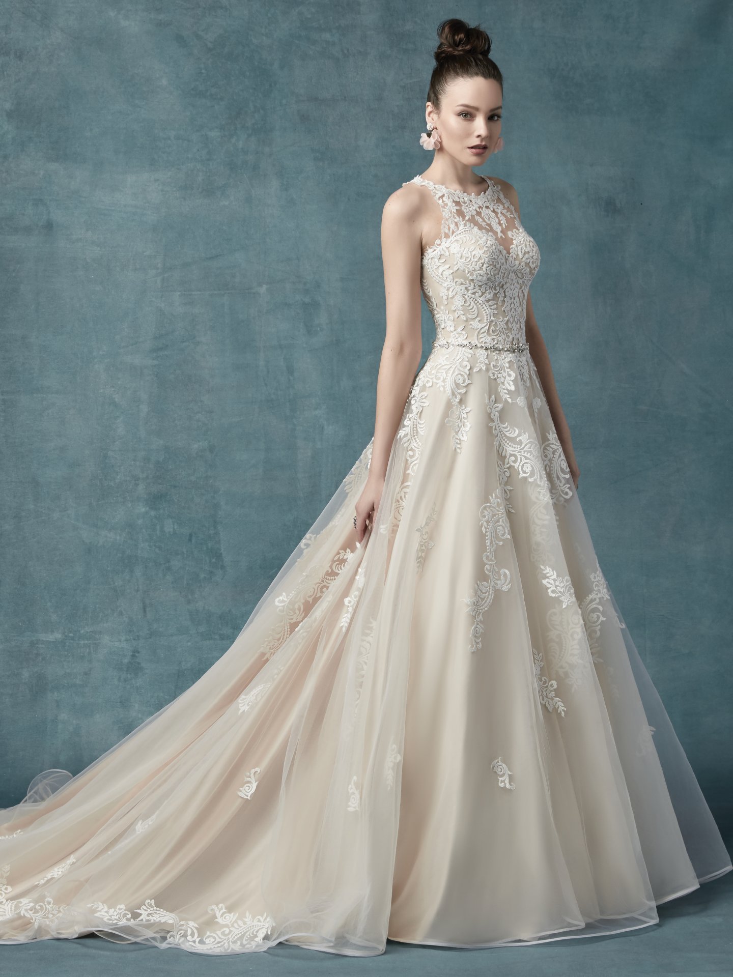 maggie sottero halter neck wedding dress