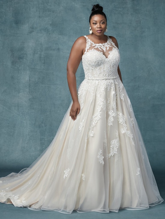 Shelissa Lynette (Curve) (CRV-9MC025AC) Neck Wedding Dress by Maggie Sottero