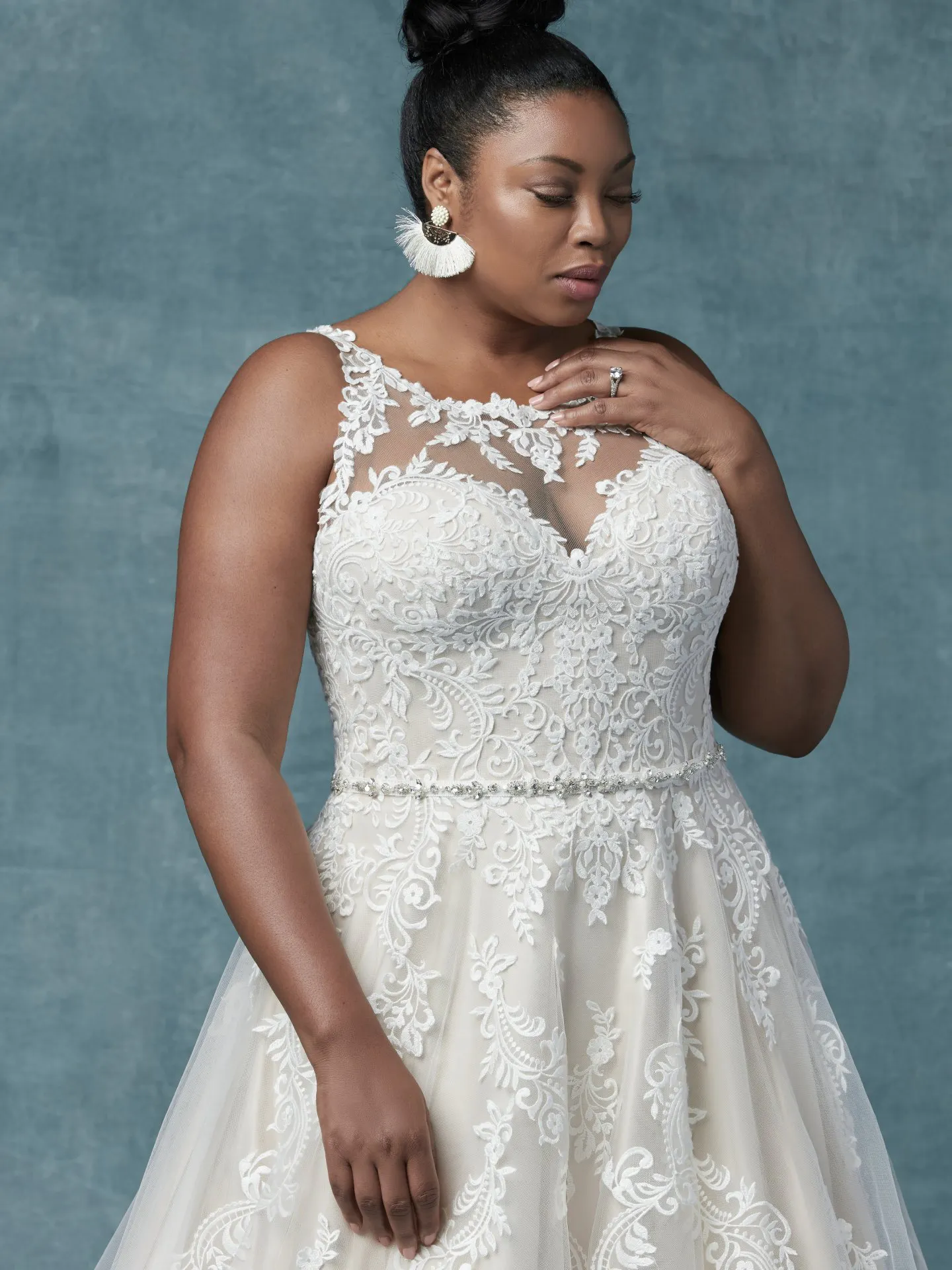 Shelissa Lynette   Neck Wedding Dress by Maggie Sottero
