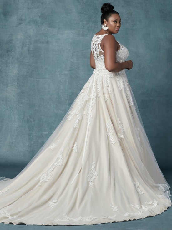 Shelissa Lynette (Curve) (CRV-9MC025AC) Neck Wedding Dress by Maggie Sottero