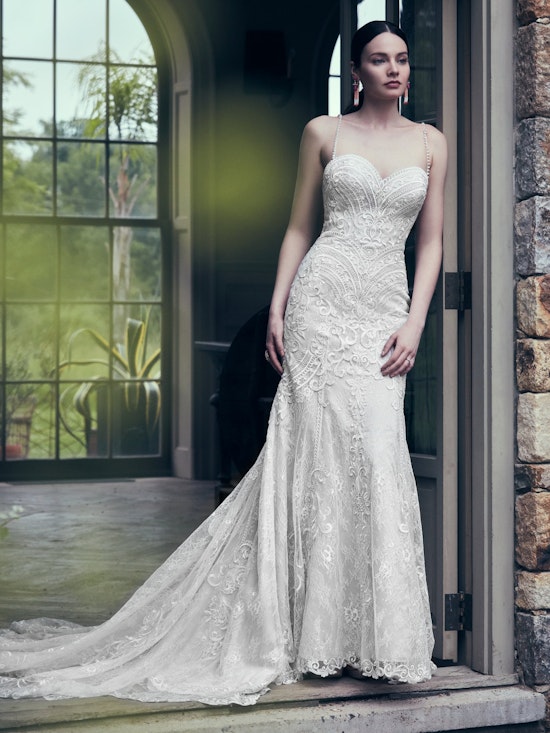 Whitney (9MC040) Vintage Lace Wedding Dress by Maggie Sottero