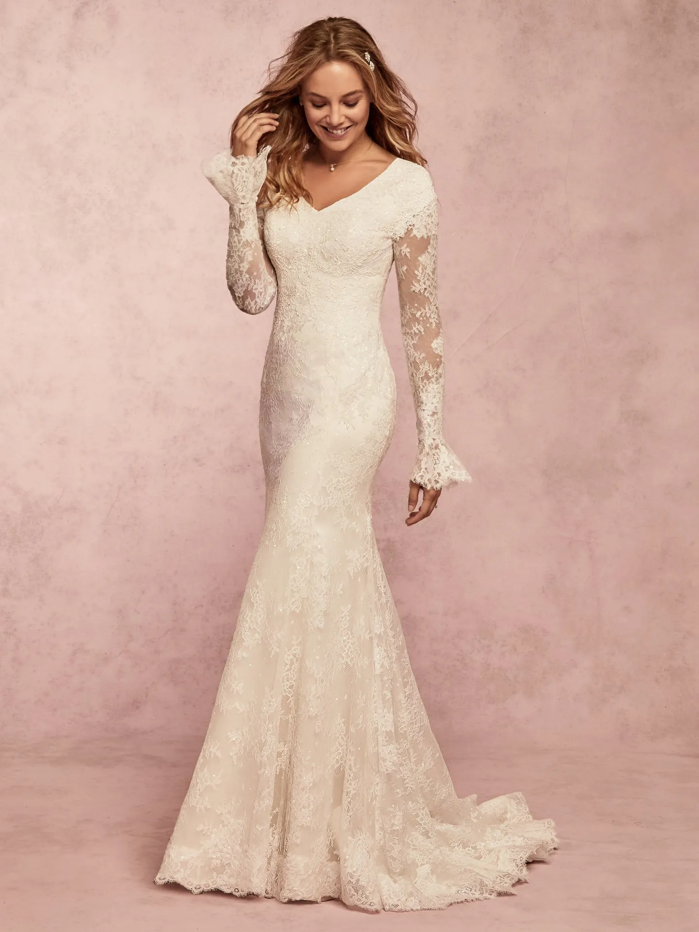 Bonnie Leigh  Long Sleeve Modest Wedding Dress by Rebecca Ingram