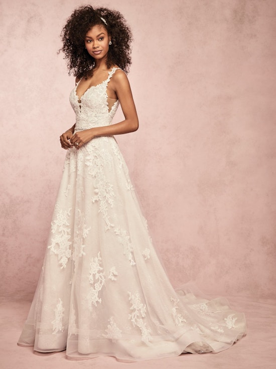 Courtney (9RC052) Blush Boho Wedding Dress by Rebecca Ingram