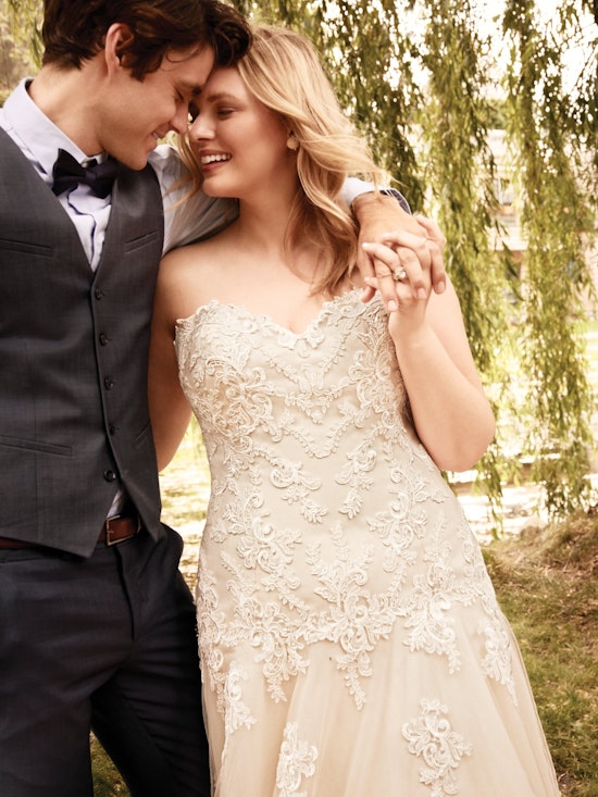 Desi (Curve) (CRV-9RN005ZU) Plus Size Corset Back Tulle Wedding Dress by Rebecca Ingram