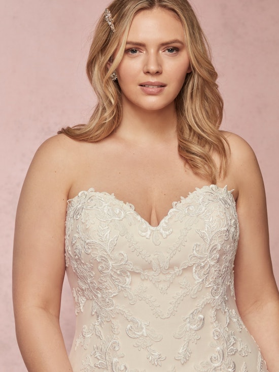 Desi (Curve) (CRV-9RN005ZU) Plus Size Corset Back Tulle Wedding Dress by Rebecca Ingram