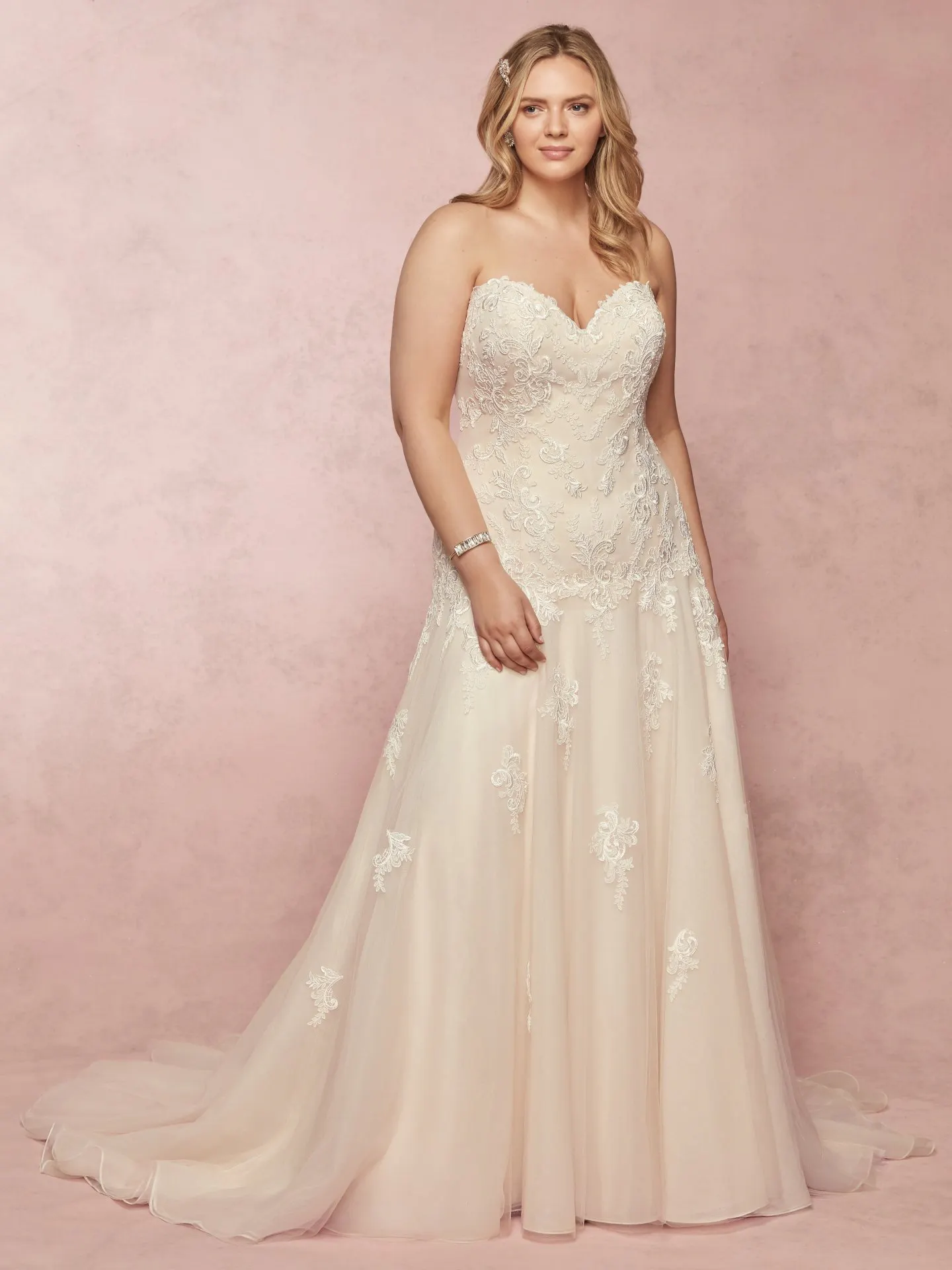Desi   Plus Size Corset Back Tulle Wedding Dress by Rebecca Ingram