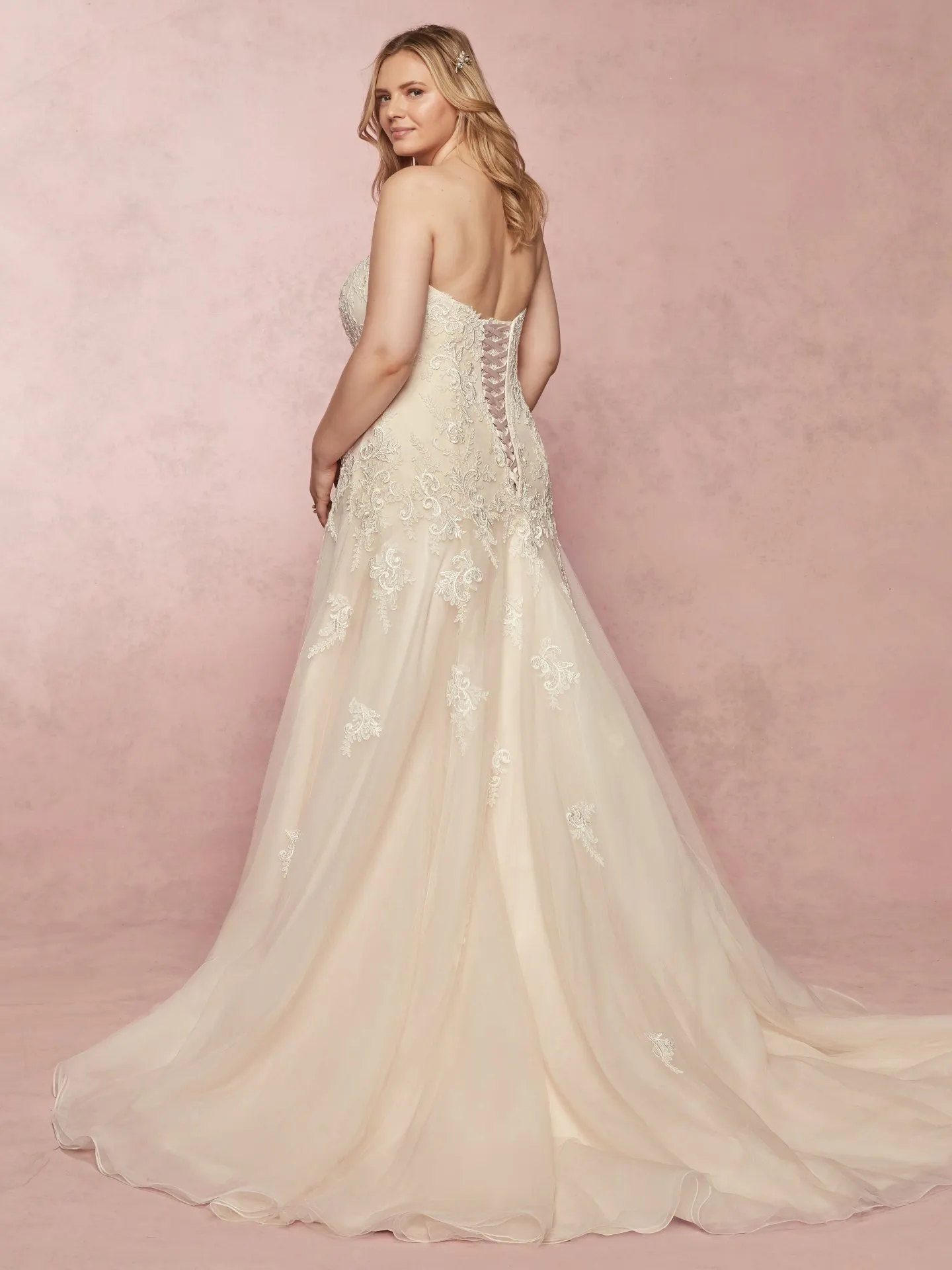 Desi   Plus Size Corset Back Tulle Wedding Dress by Rebecca Ingram