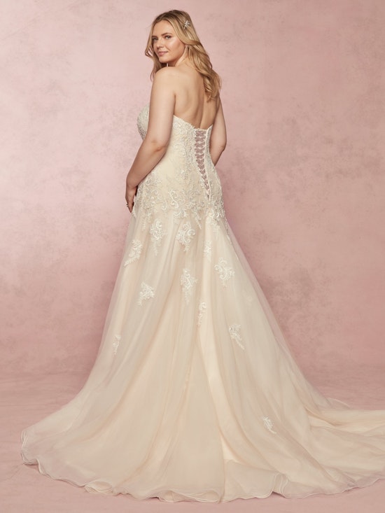 Desi (Curve) (CRV-9RN005ZU) Plus Size Corset Back Tulle Wedding Dress by Rebecca Ingram