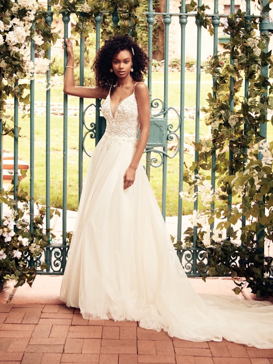 Eunice (9RC082) Lace and Tulle A line Wedding Dress by Rebecca Ingram