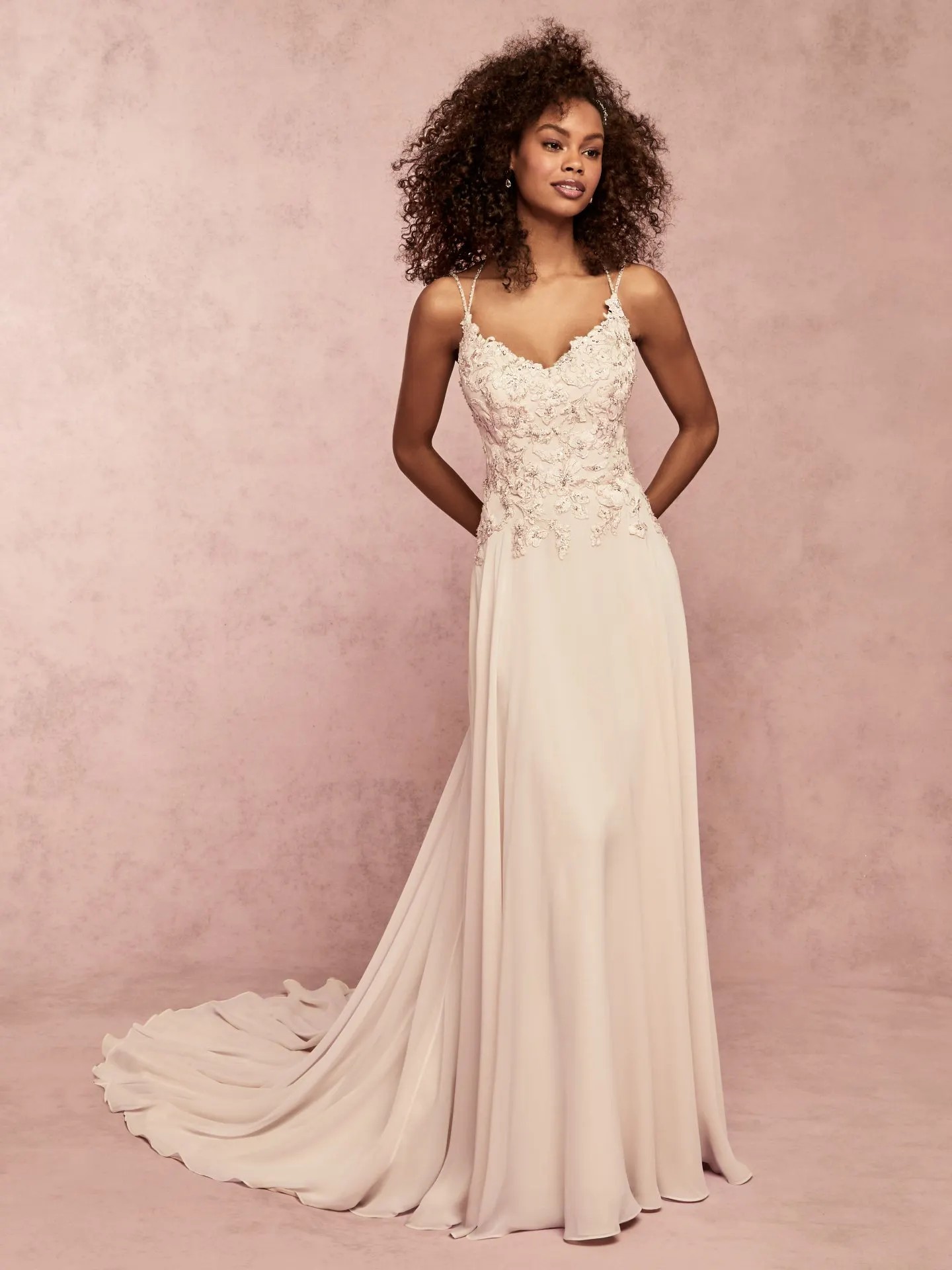 Joanie  Chiffon Wedding Dress by Rebecca Ingram