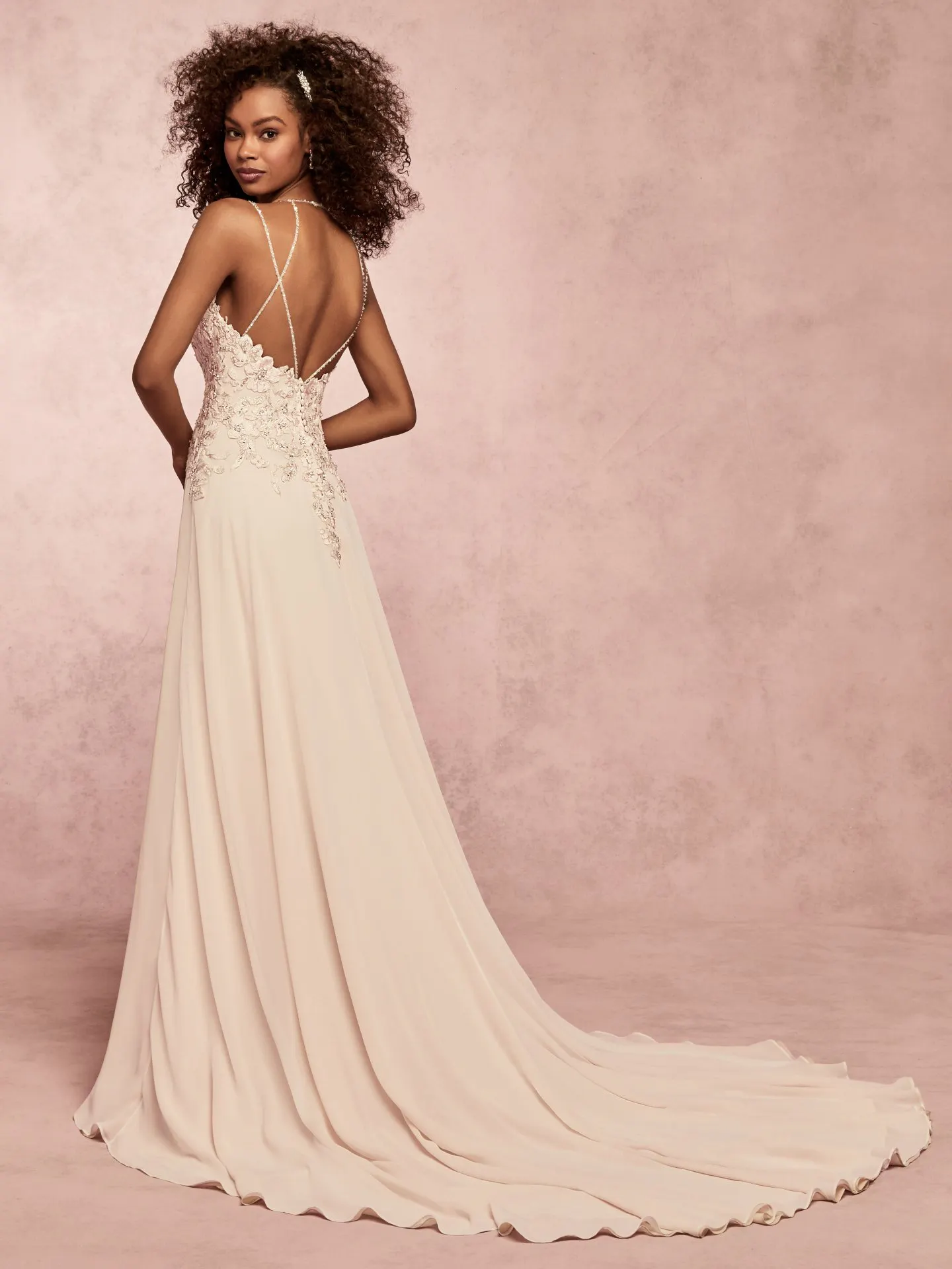 Joanie  Chiffon Wedding Dress by Rebecca Ingram