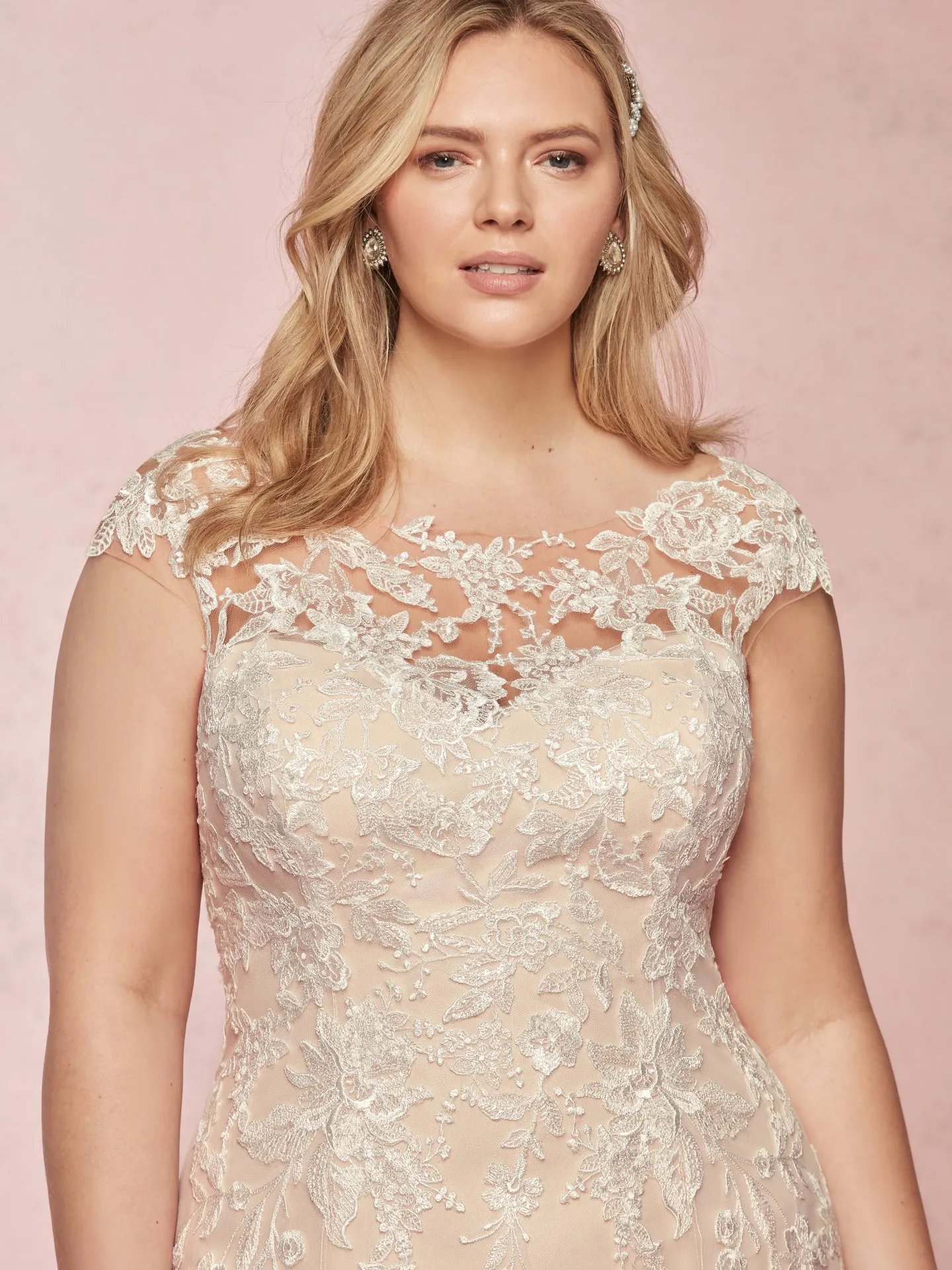Liesl Lynette   Lace Plus Size Wedding Dress by Rebecca Ingram