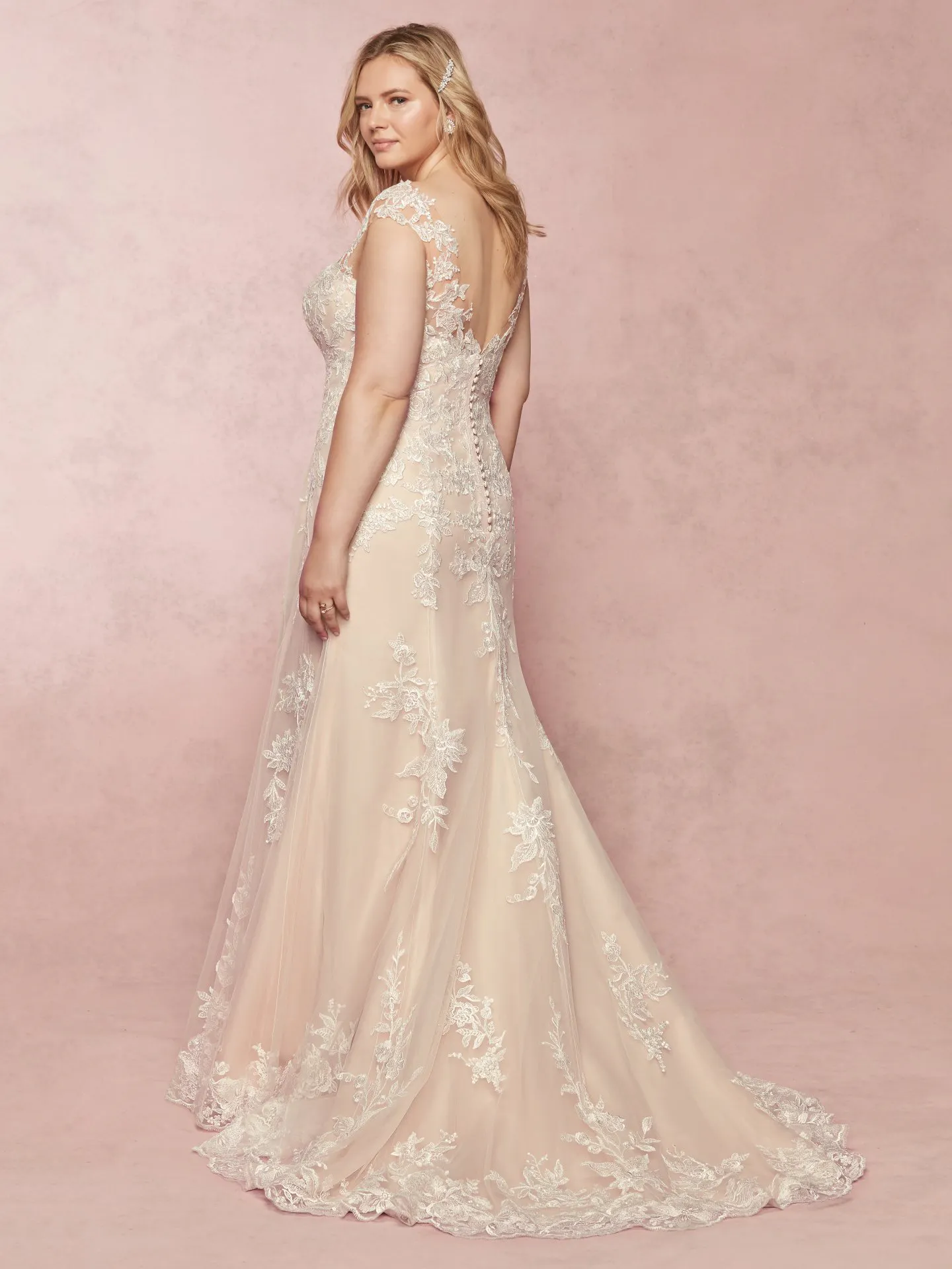 Liesl Lynette   Lace Plus Size Wedding Dress by Rebecca Ingram