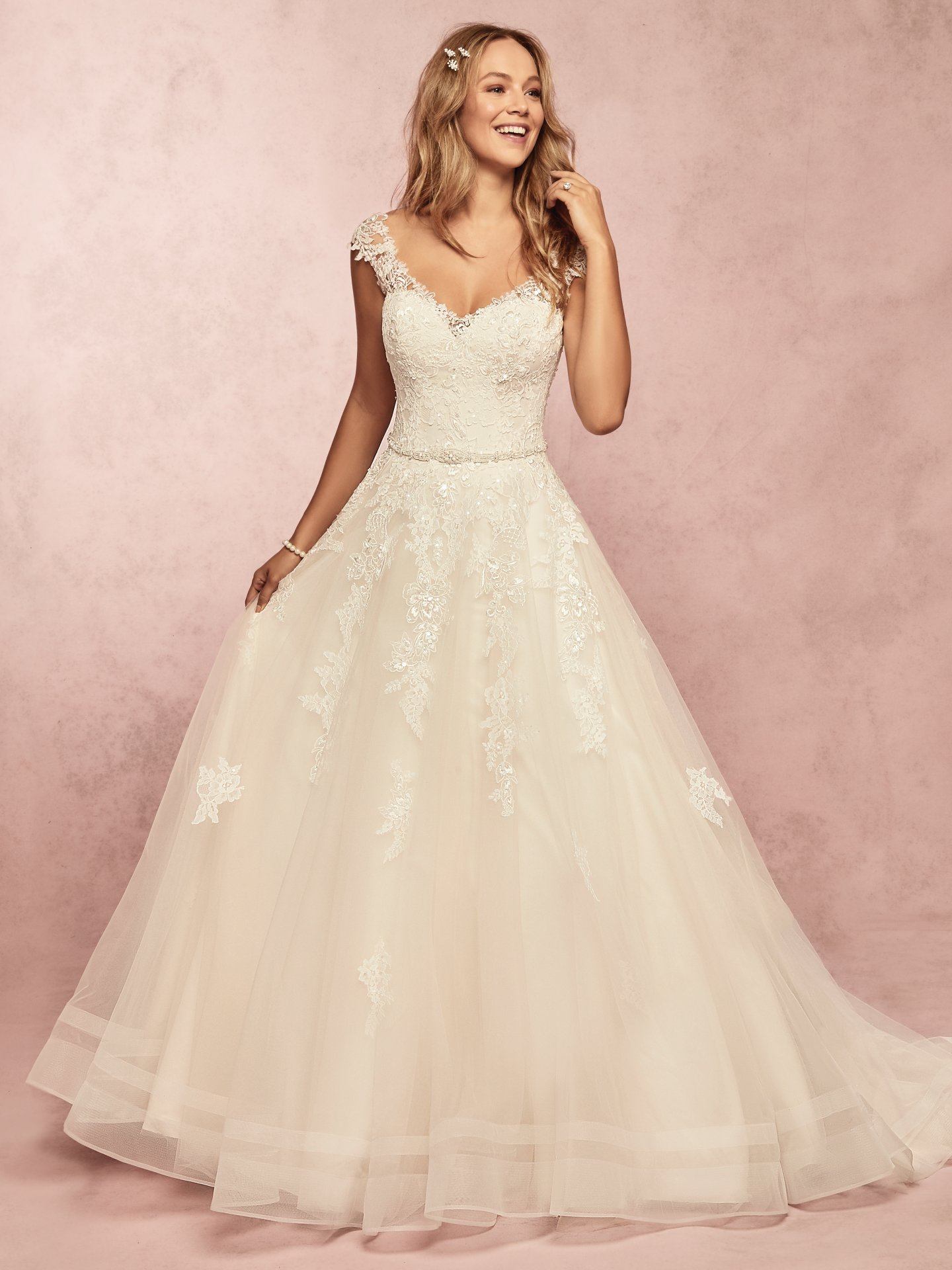 soft a line wedding dress