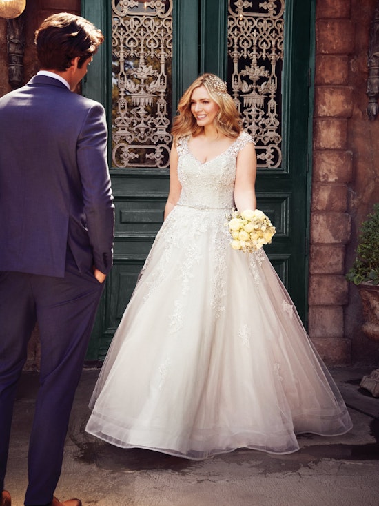 Macey Lynette (Curve) (CRV-9RC003AC) Plus Size A Line Wedding Dress by Rebecca Ingram