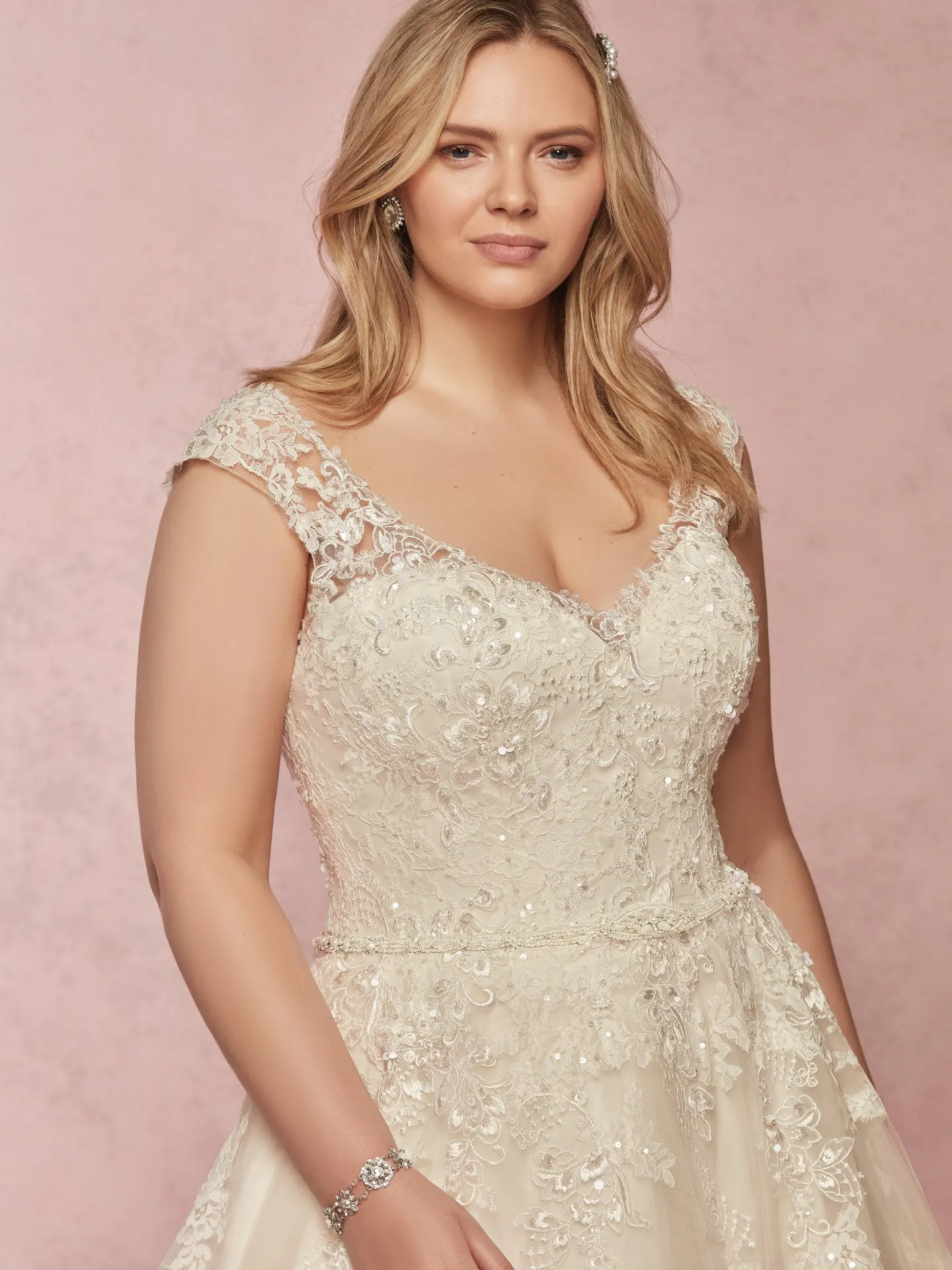 Macey Lynette   Plus Size A Line Wedding Dress by Rebecca Ingram
