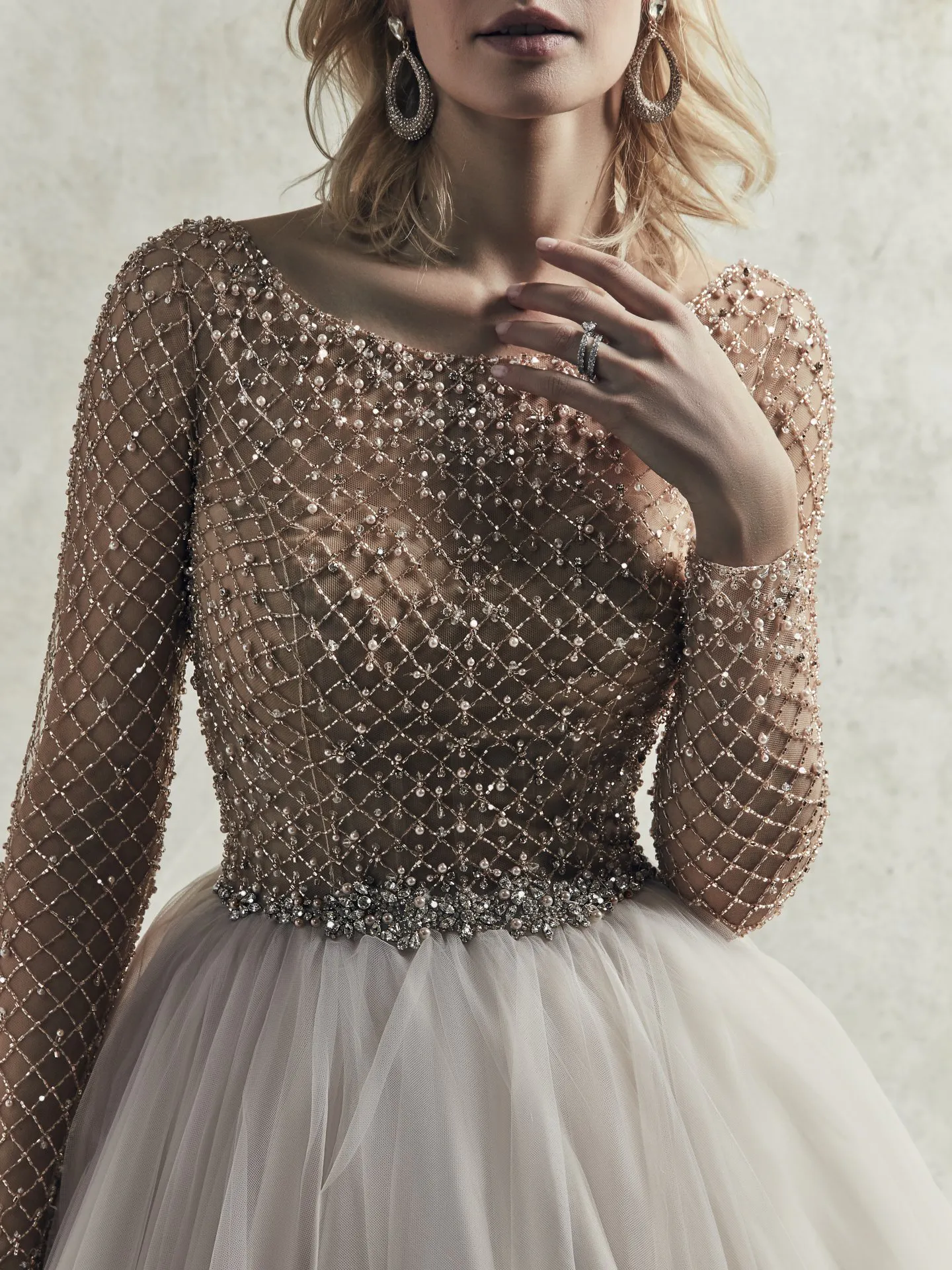 Fitzgerald  Beaded Long Sleeve Ballgown Wedding Dress by Sottero and Midgley