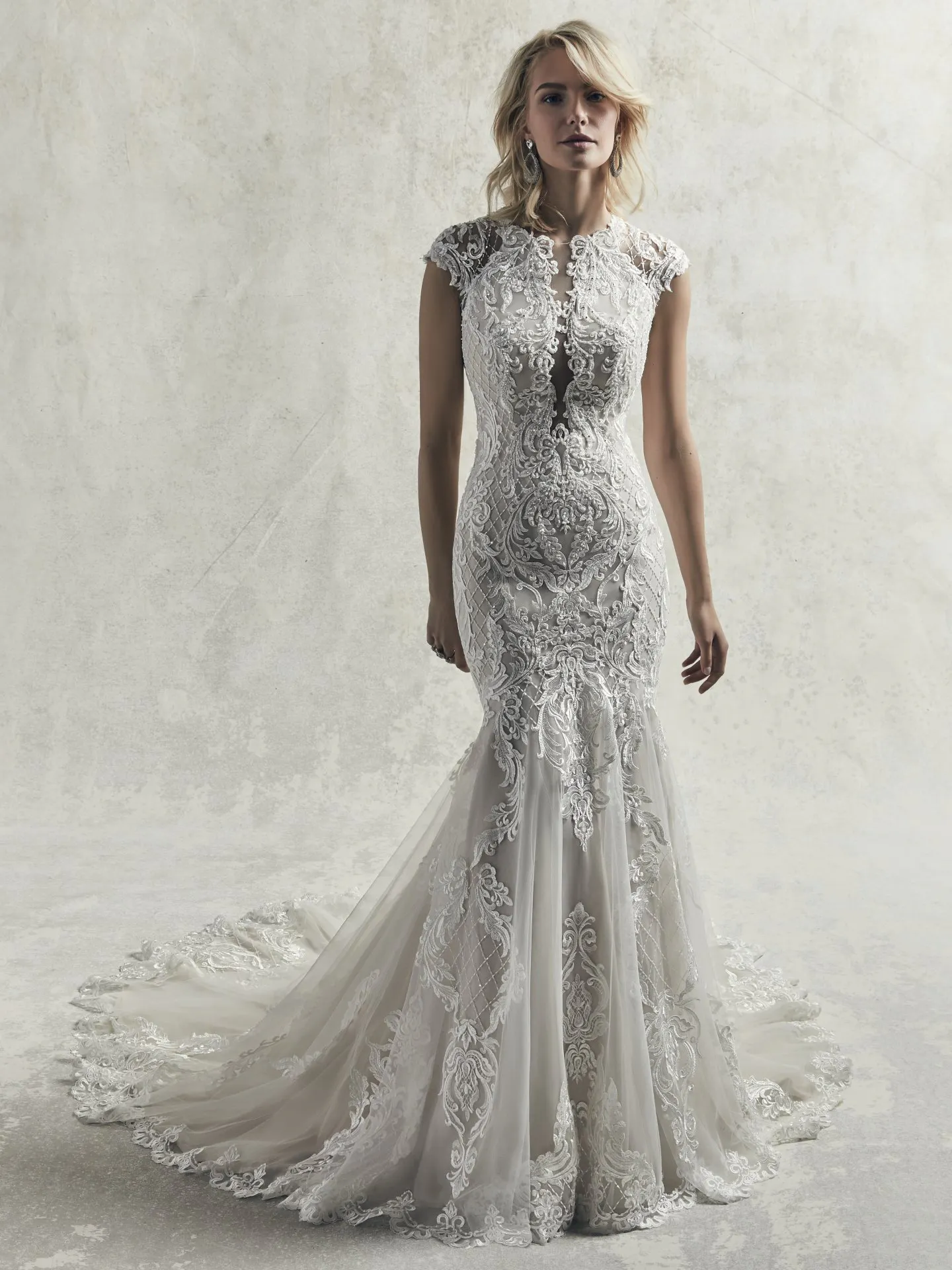 Irving  Beaded Lace Fit and Flare Wedding Dress by Sottero and Midgley