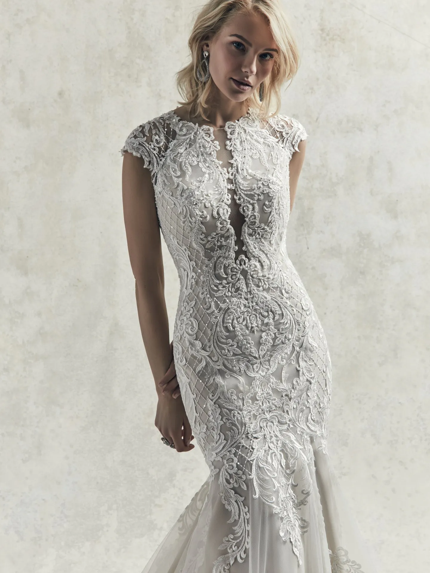 Irving  Beaded Lace Fit and Flare Wedding Dress by Sottero and Midgley