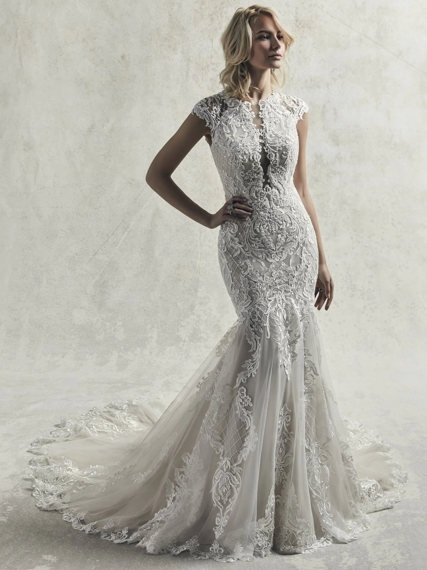 Irving  Beaded Lace Fit and Flare Wedding Dress by Sottero and Midgley