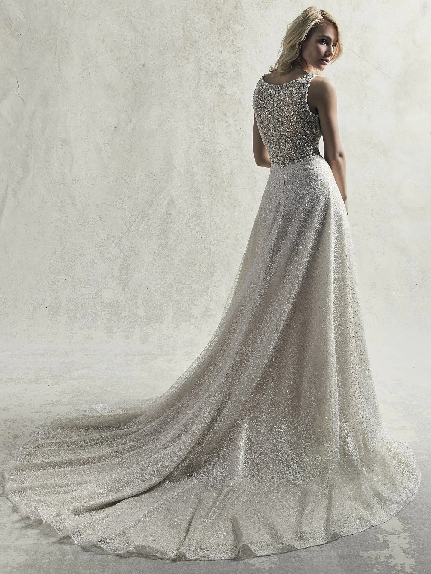 Jarret  Unique Sequin Tulle Wedding Dress by Sottero and Midgley