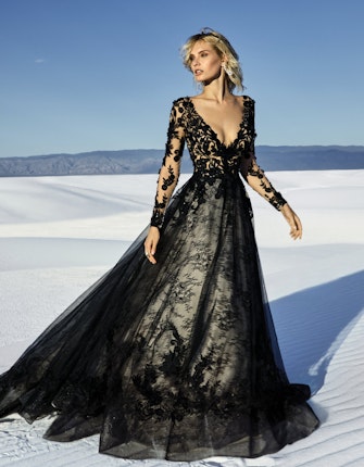 Zander (9SC076) Black Long Sleeve Wedding Dress by Sottero and Midgley