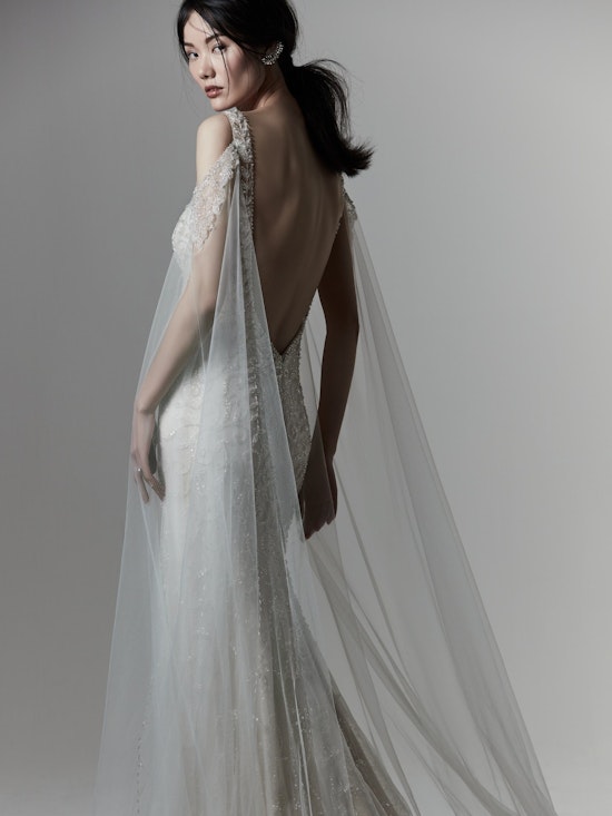 Bentley (9ST920) Beaded Vintage Dress and Detachable Cape Wedding Dress by Sottero and Midgley