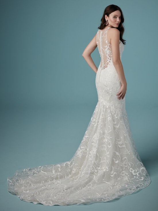 Colbie (9MS905) Unique Sequined Lace Wedding Dress by Maggie Sottero